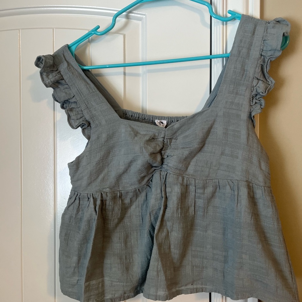 Cotton On Turquoise Ruffle Tank Top